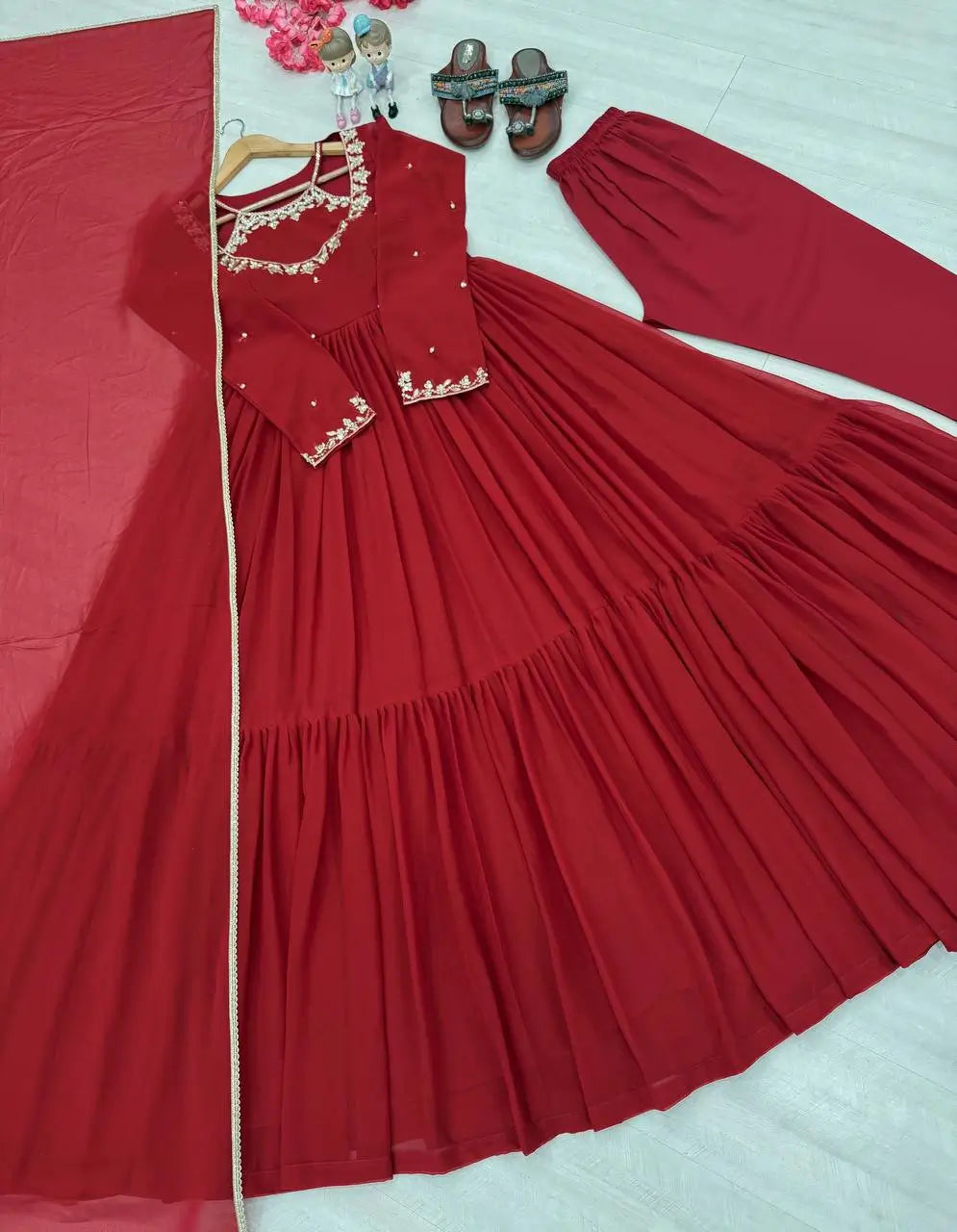 Embroidered Georgette Anarkali Set