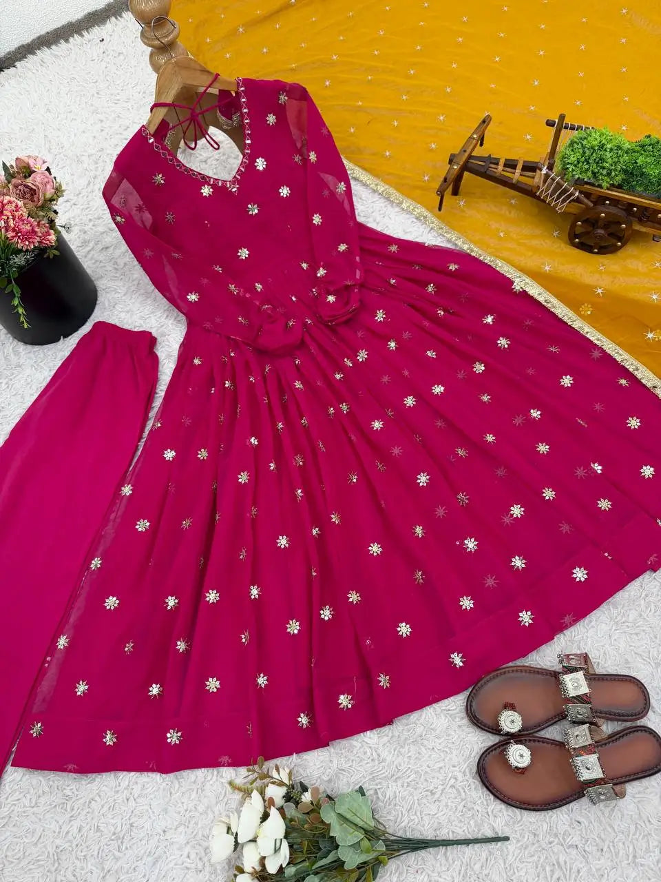 Embroidered Georgette Anarkali Set