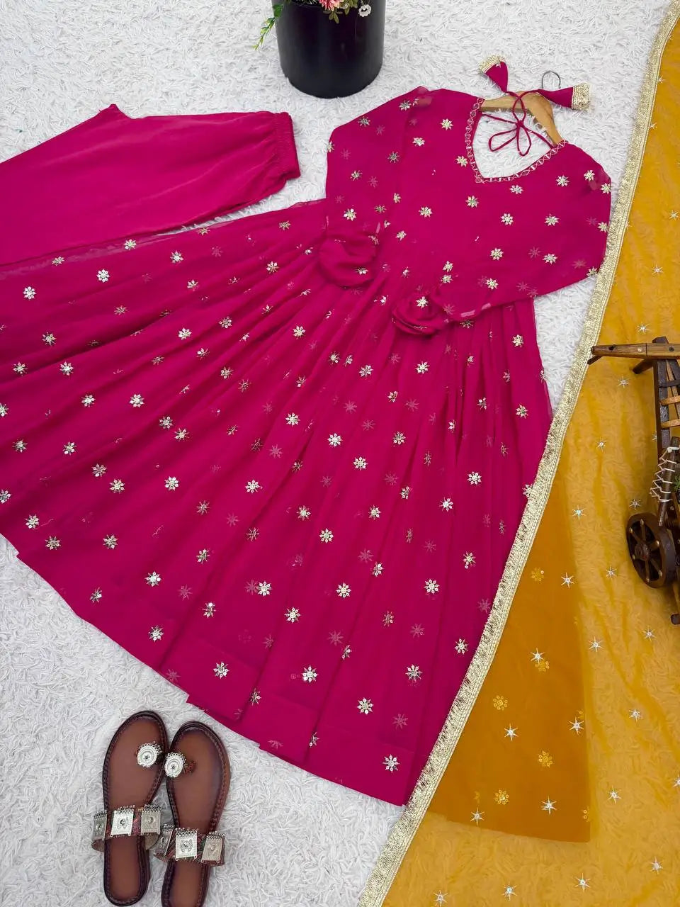Embroidered Georgette Anarkali Set