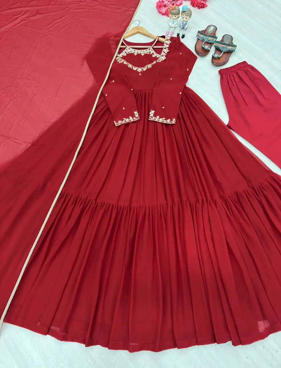 Embroidered Georgette Anarkali Set