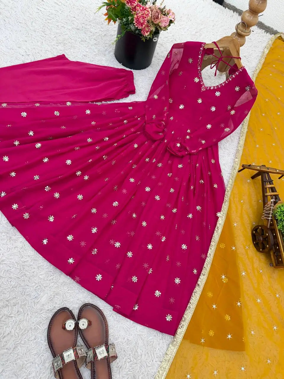 Embroidered Georgette Anarkali Set