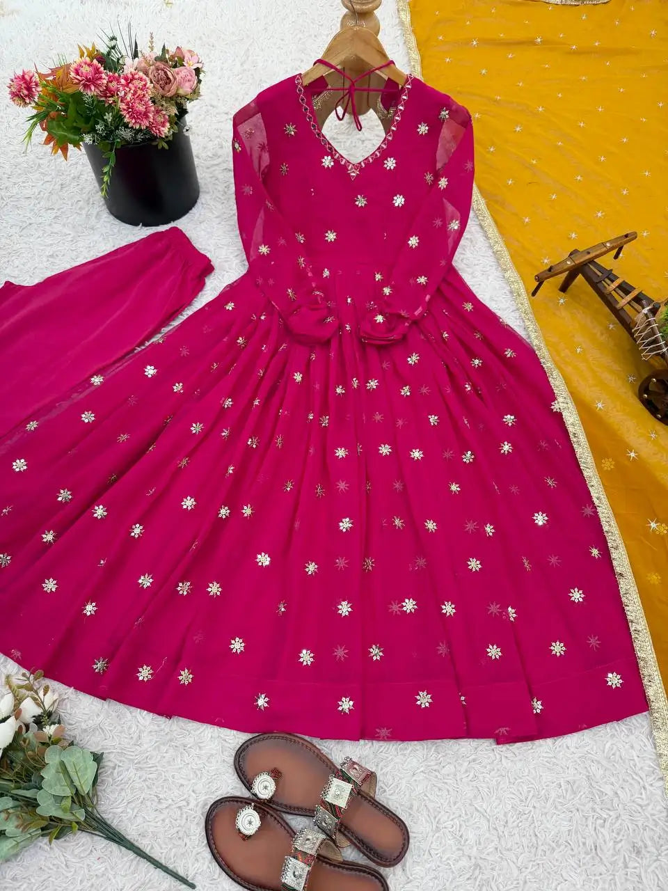 Embroidered Georgette Anarkali Set