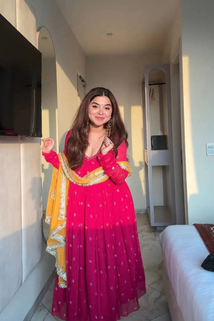 Embroidered Georgette Anarkali Set