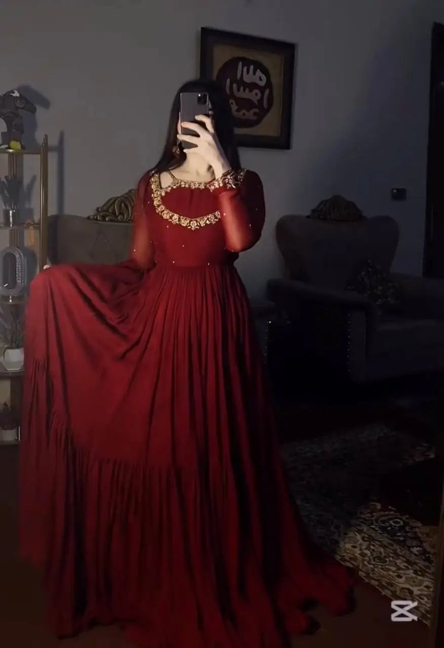 Embroidered Georgette Anarkali Set