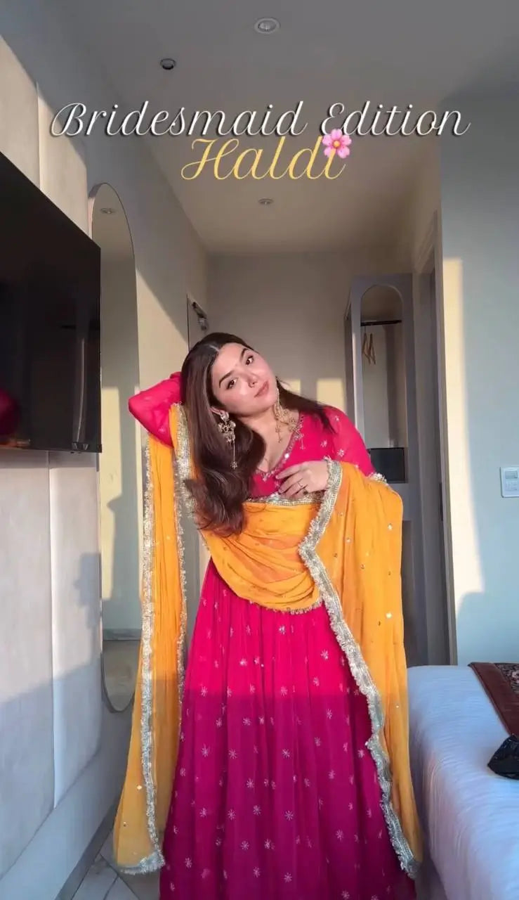Embroidered Georgette Anarkali Set