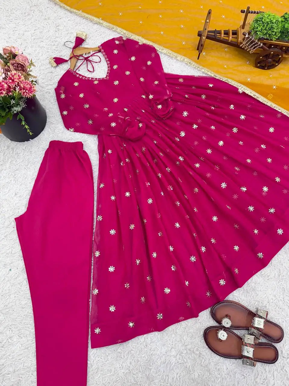 Embroidered Georgette Anarkali Set