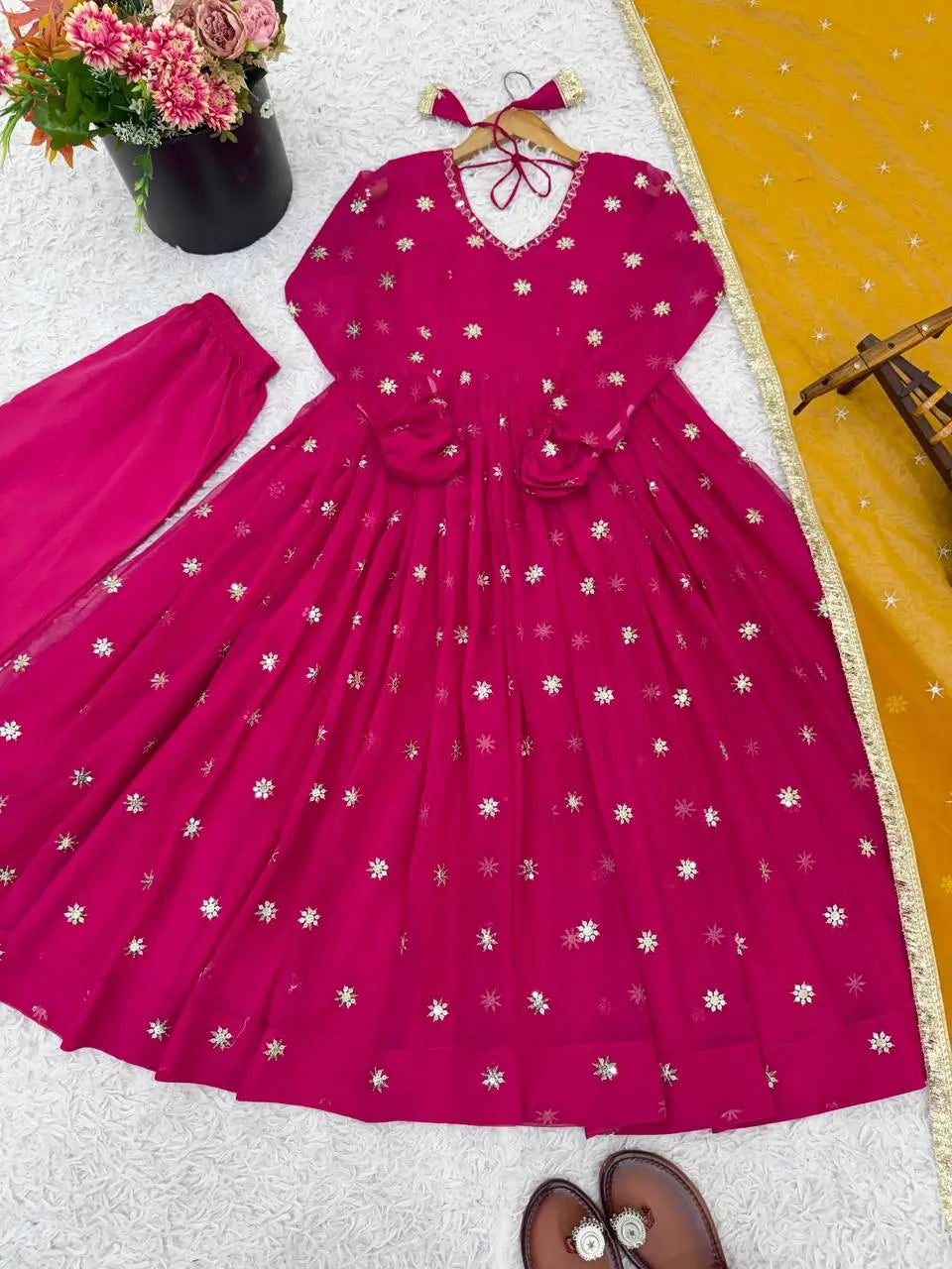 Embroidered Georgette Anarkali Set