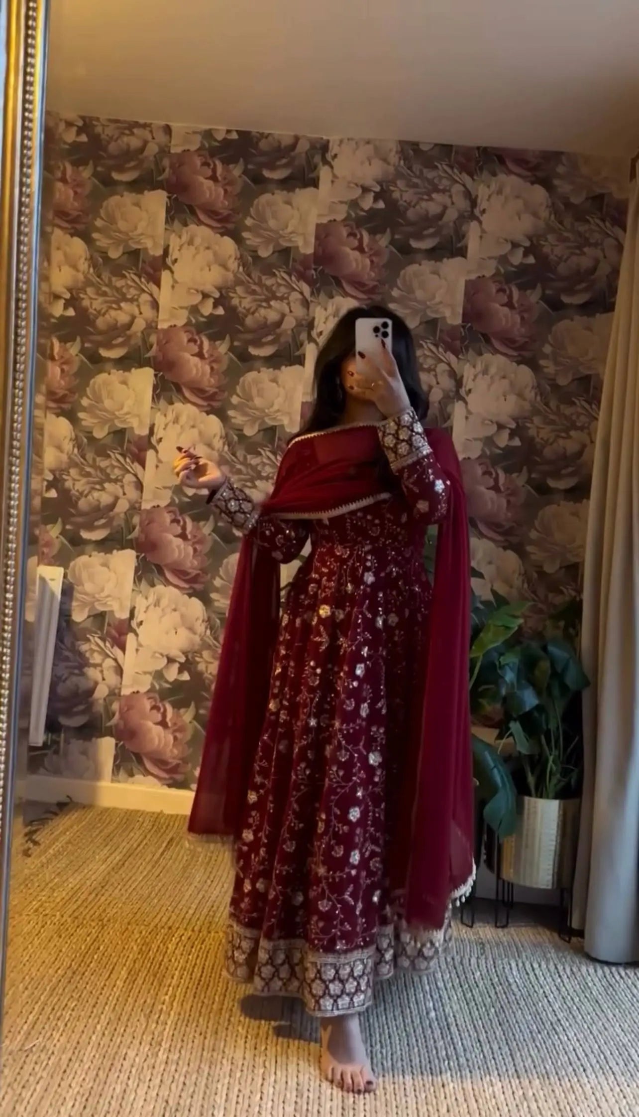 Embroidered Georgette Anarkali Suit Set