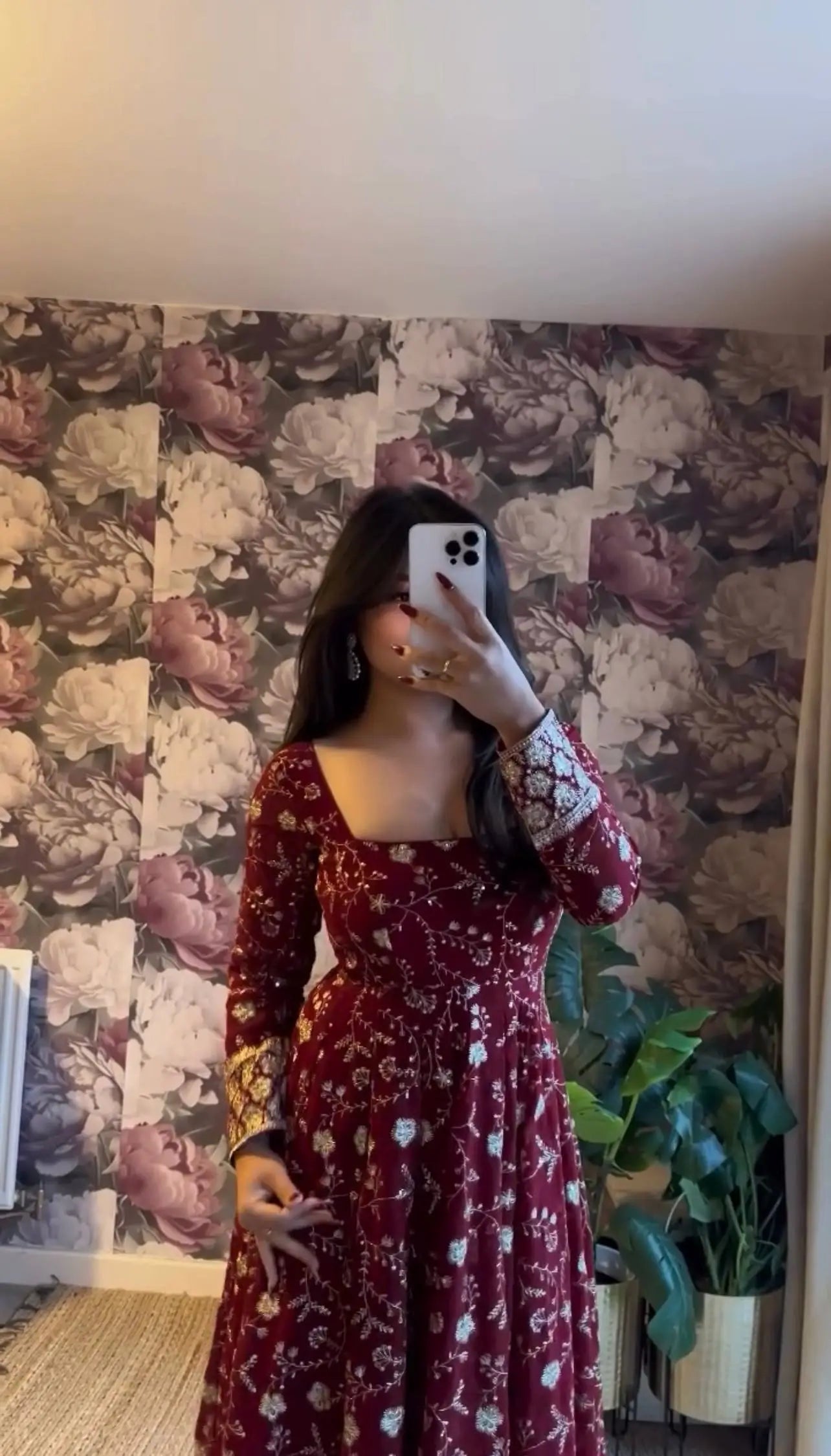 Embroidered Georgette Anarkali Suit Set