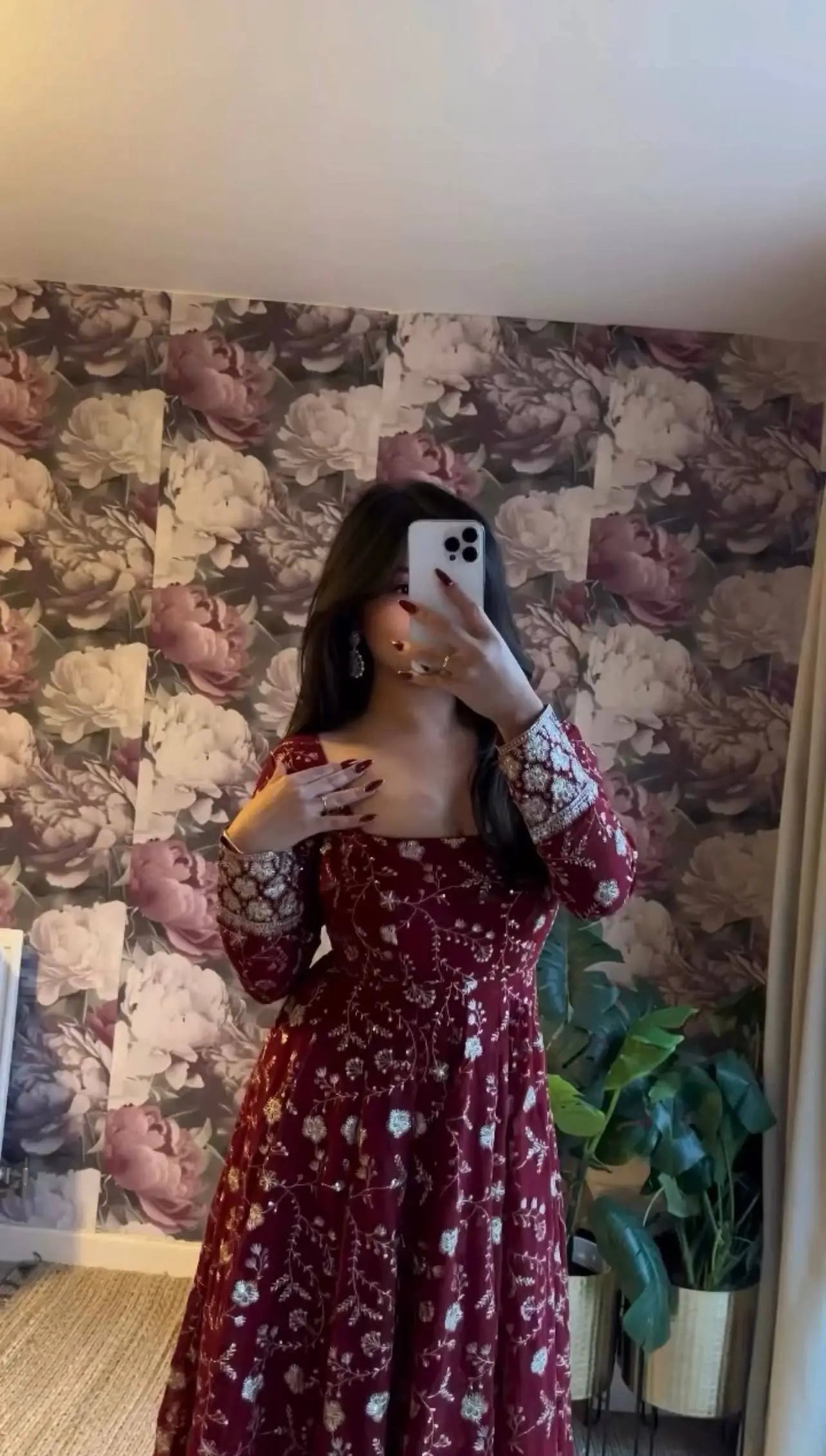 Embroidered Georgette Anarkali Suit Set