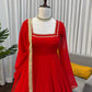 Embroidered Georgette Anarkali Suit Set with Dupatta