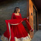 Embroidered Georgette Anarkali Suit Set with Dupatta