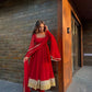Embroidered Georgette Anarkali Suit Set with Dupatta