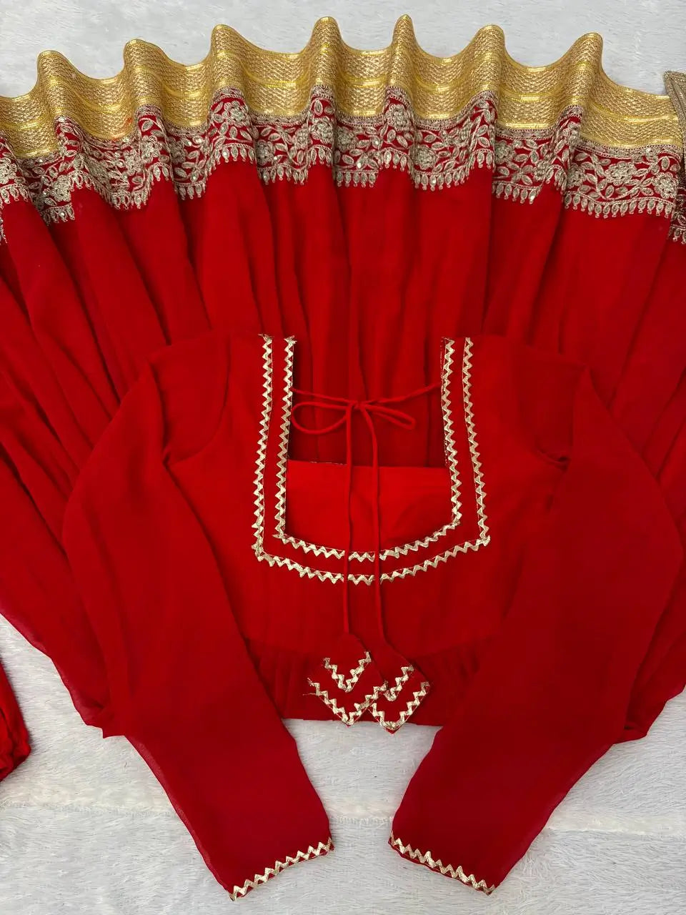 Embroidered Georgette Anarkali Suit Set with Dupatta