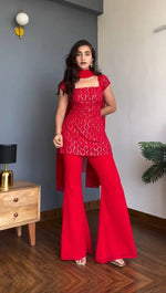 Embroidered Georgette Bootcut Suit Set