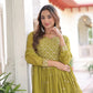 Embroidered Georgette Festive Gown Set