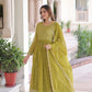 Embroidered Georgette Festive Gown Set