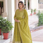 Embroidered Georgette Festive Gown Set