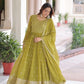 Embroidered Georgette Festive Gown Set