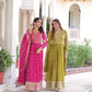 Embroidered Georgette Festive Gown Set