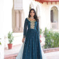 Embroidered Georgette Festive Gown Set