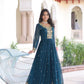 Embroidered Georgette Festive Gown Set