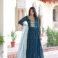 Embroidered Georgette Festive Gown Set
