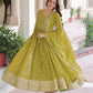 Embroidered Georgette Festive Gown Set