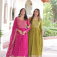 Embroidered Georgette Festive Gown Set
