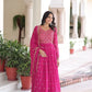 Embroidered Georgette Festive Gown Set