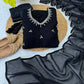 Embroidered Georgette Gown Set with Dupatta and Bottom