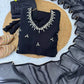 Embroidered Georgette Gown Set with Dupatta and Bottom