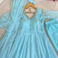 Embroidered Georgette Gown Set with Dupatta and Bottom