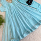 Embroidered Georgette Gown Set with Dupatta and Bottom