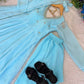 Embroidered Georgette Gown Set with Dupatta and Bottom