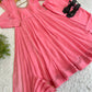 Embroidered Georgette Gown Set with Dupatta and Bottom