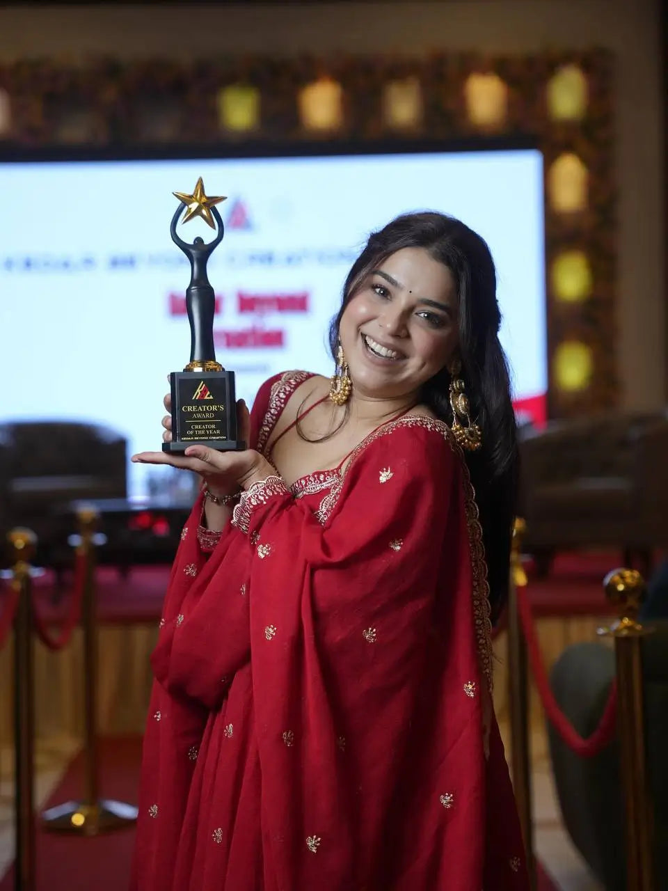 Embroidered Georgette Gown Set with Dupatta and Pant