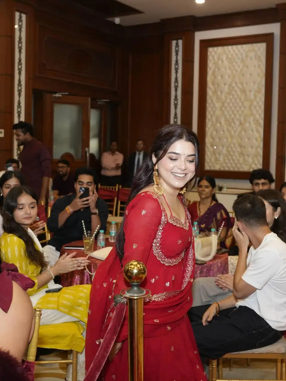 Embroidered Georgette Gown Set with Dupatta and Pant