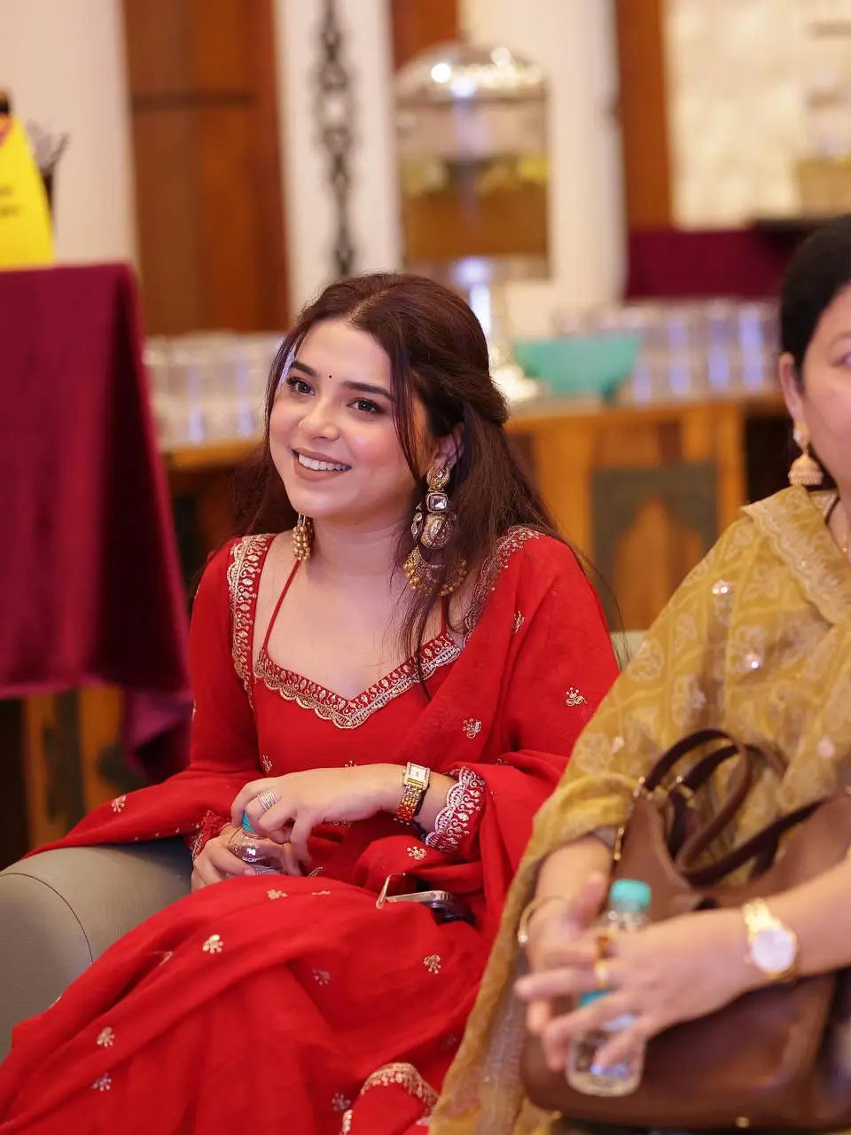 Embroidered Georgette Gown Set with Dupatta and Pant