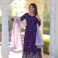 Embroidered Georgette Gown with Dupatta