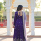 Embroidered Georgette Gown with Dupatta