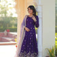 Embroidered Georgette Gown with Dupatta