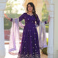 Embroidered Georgette Gown with Dupatta