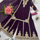 Embroidered Georgette Kurta with Plazo and Dupatta