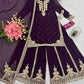 Embroidered Georgette Kurta with Plazo and Dupatta