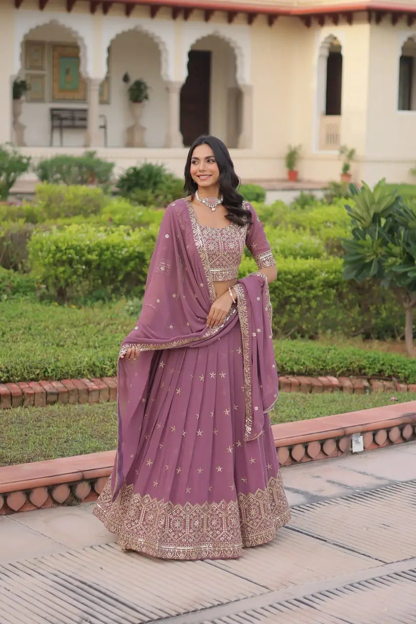 Embroidered Georgette Lehenga Choli Set