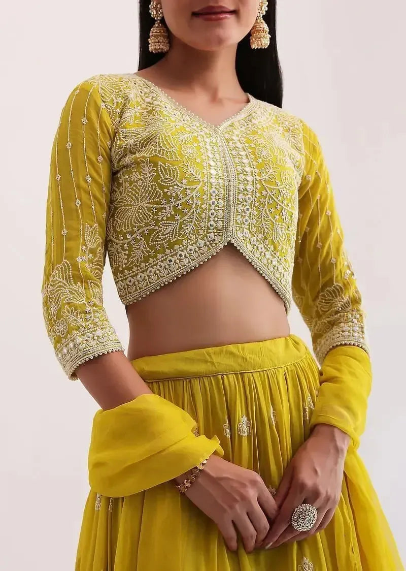 Embroidered Georgette Lehenga Choli Set