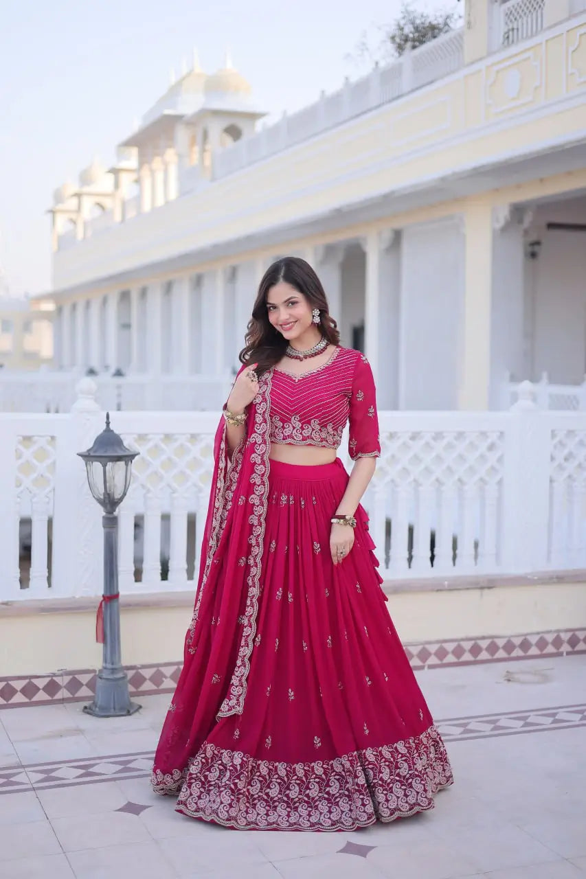 Embroidered Georgette Lehenga Choli Set