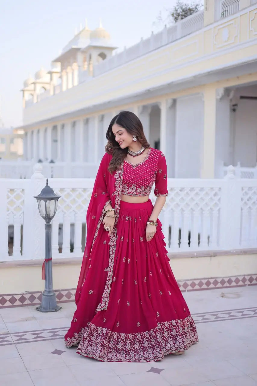 Embroidered Georgette Lehenga Choli Set