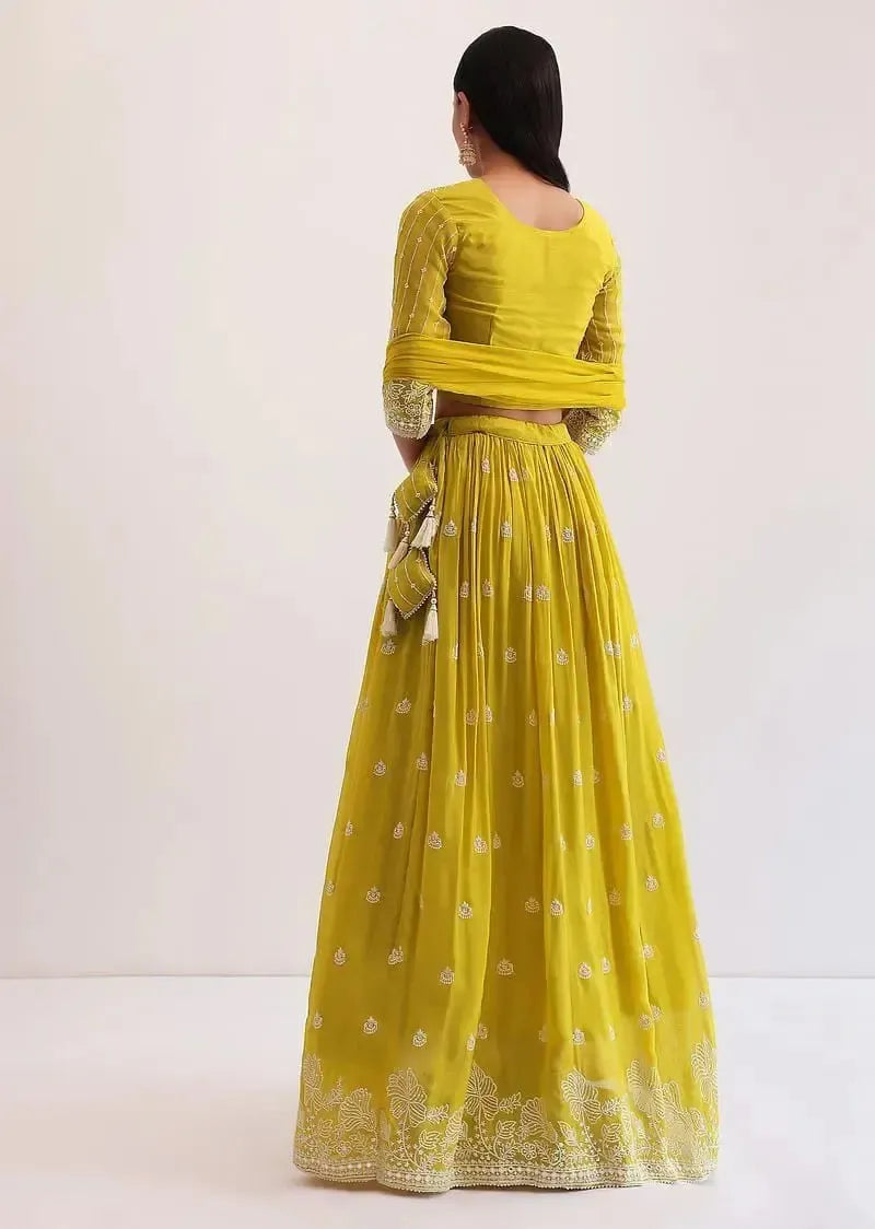 Embroidered Georgette Lehenga Choli Set